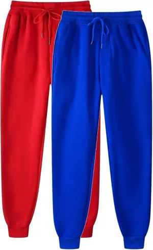 2 Pack: Women's Ultra-Soft Lounge Joggers Sweatpants Athletic Yoga Baggy Pants Cinch Bottom Sweatpants with Pockets