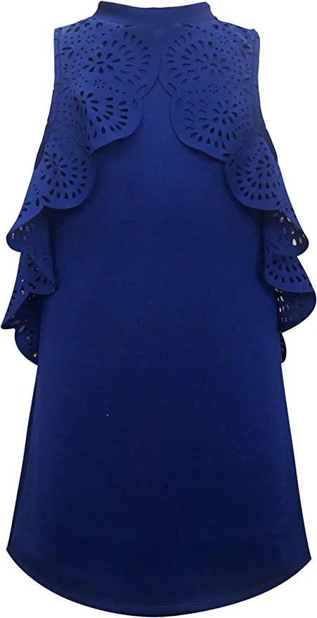 Big Girls Lace Scallop A-Line Dress