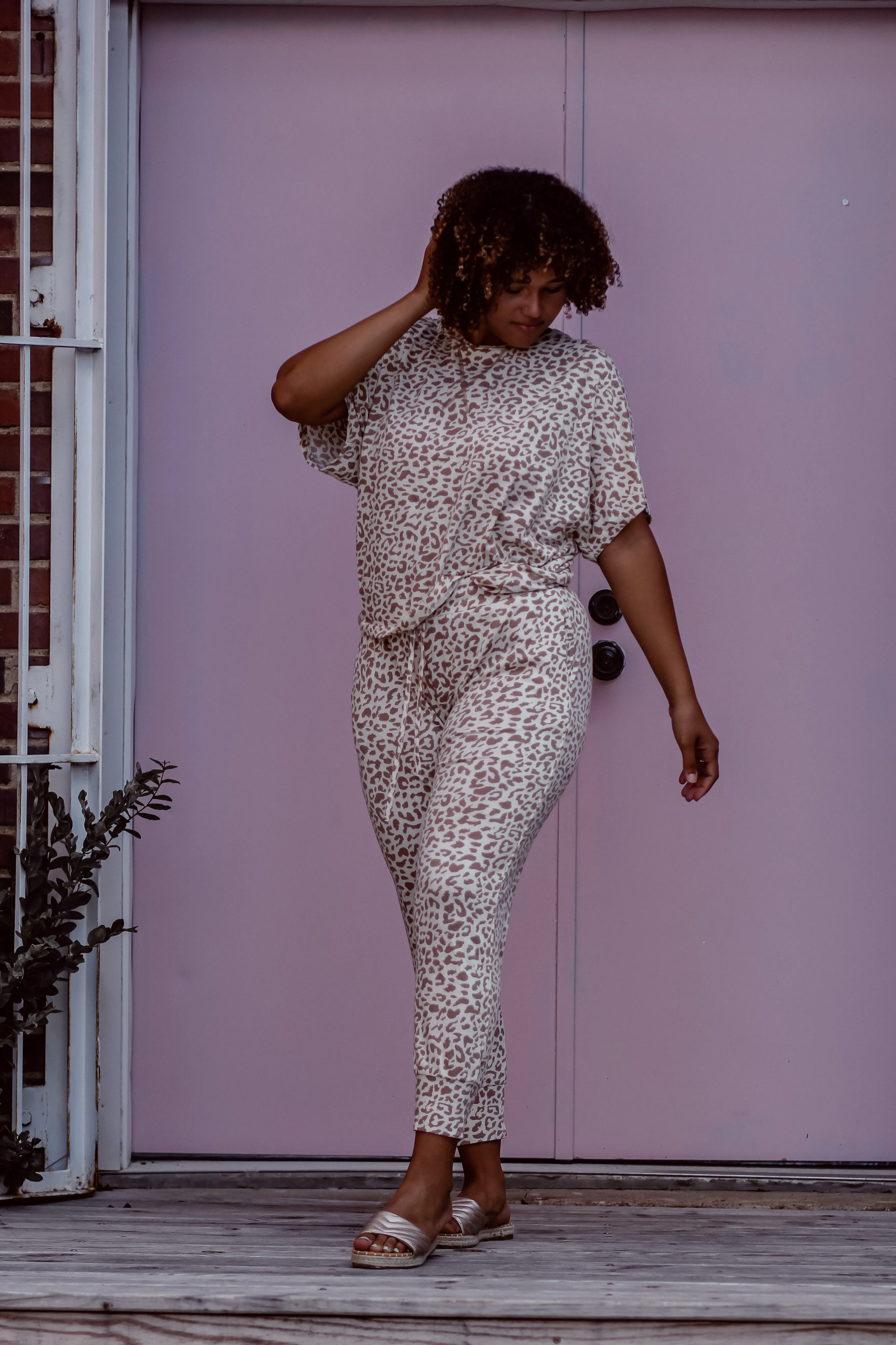 Ivory Leopard Lounge Set