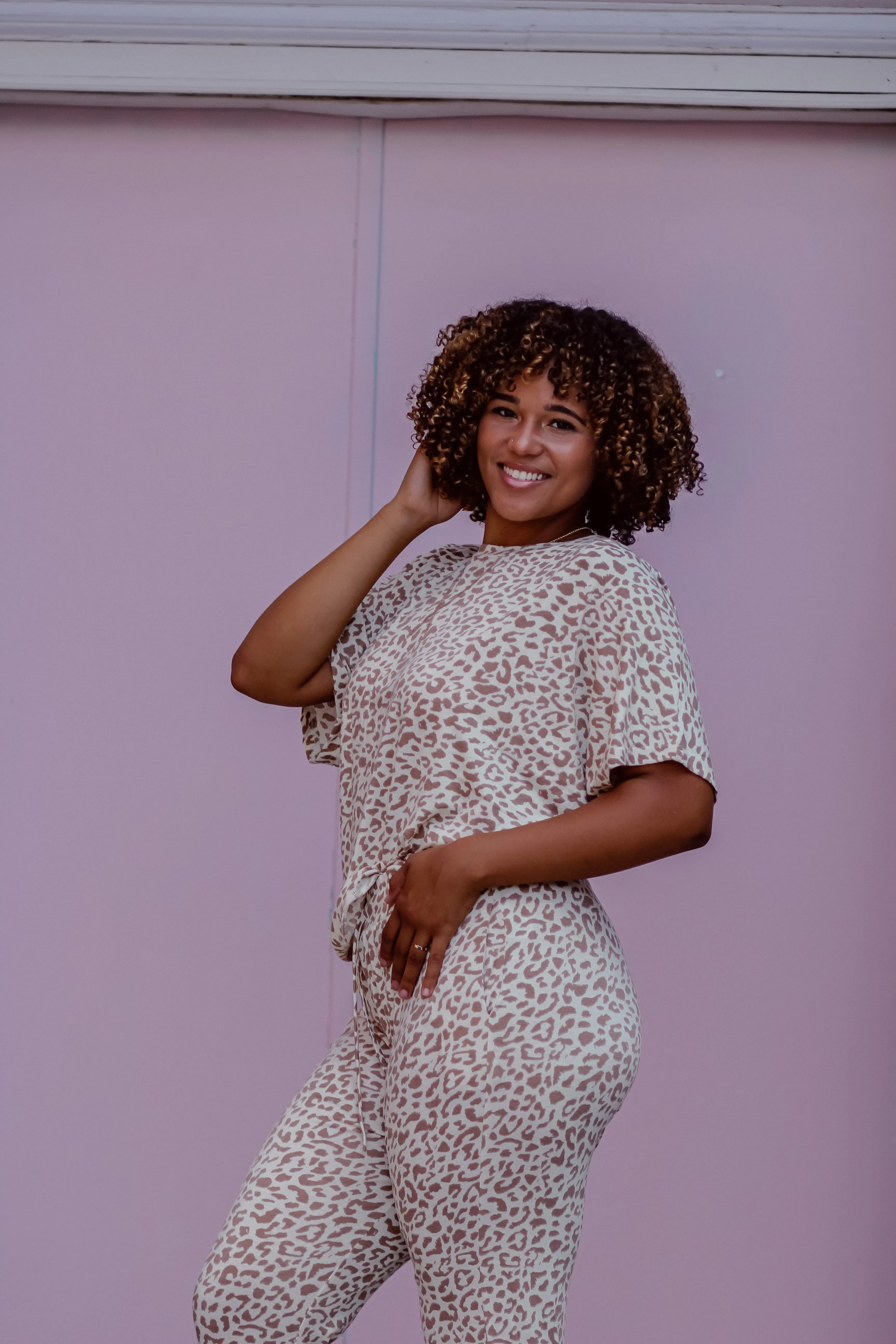 Ivory Leopard Lounge Set