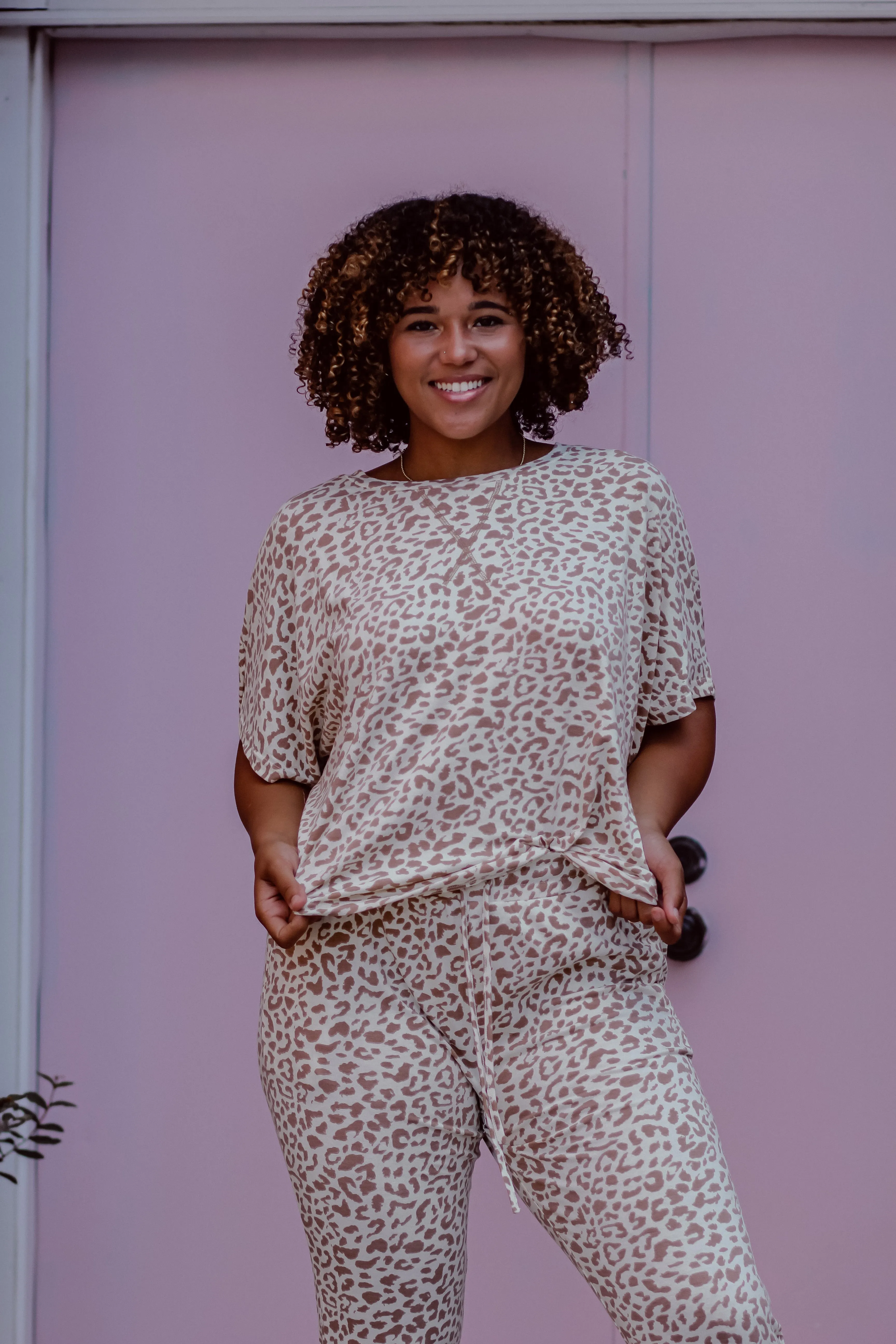 Ivory Leopard Lounge Set