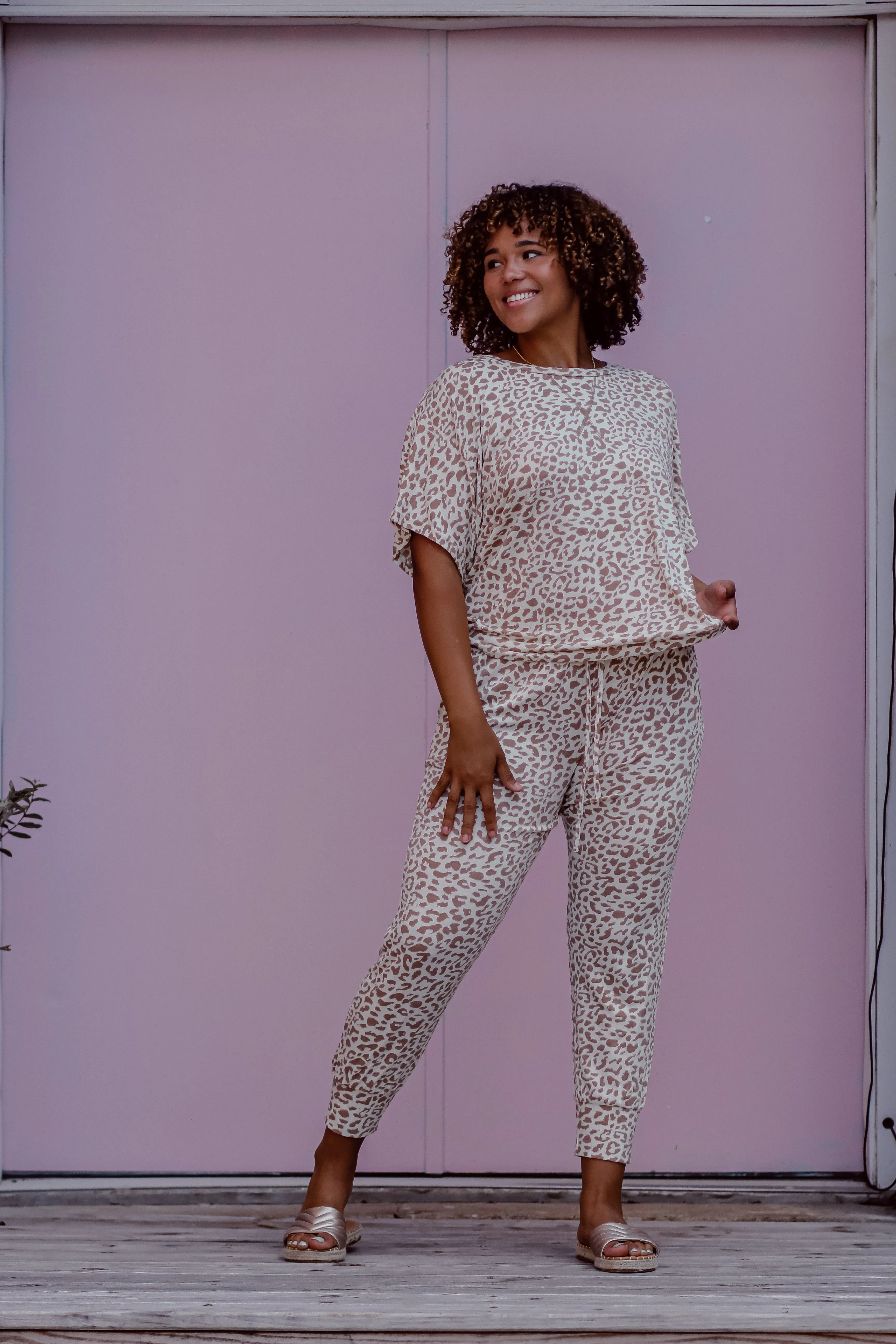 Ivory Leopard Lounge Set