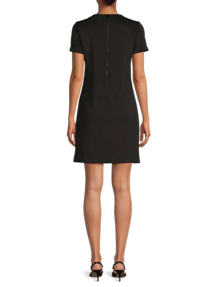 Karl Lagerfeld Paris Polka Dot T-shirt Mini Dress, Black