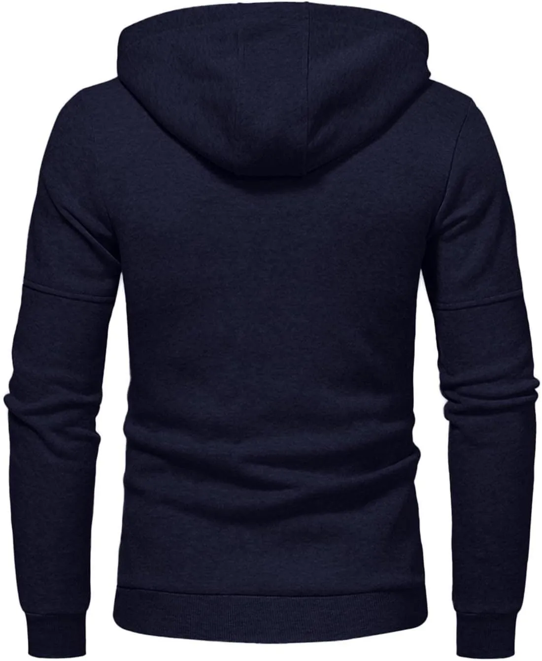 LCMTWX Men's Hooded Fleece Sweatshirt Loose Solid Hooded Sweater Top Sports Hooded Jacket Full Zip Long Sleeve Sweatshirt