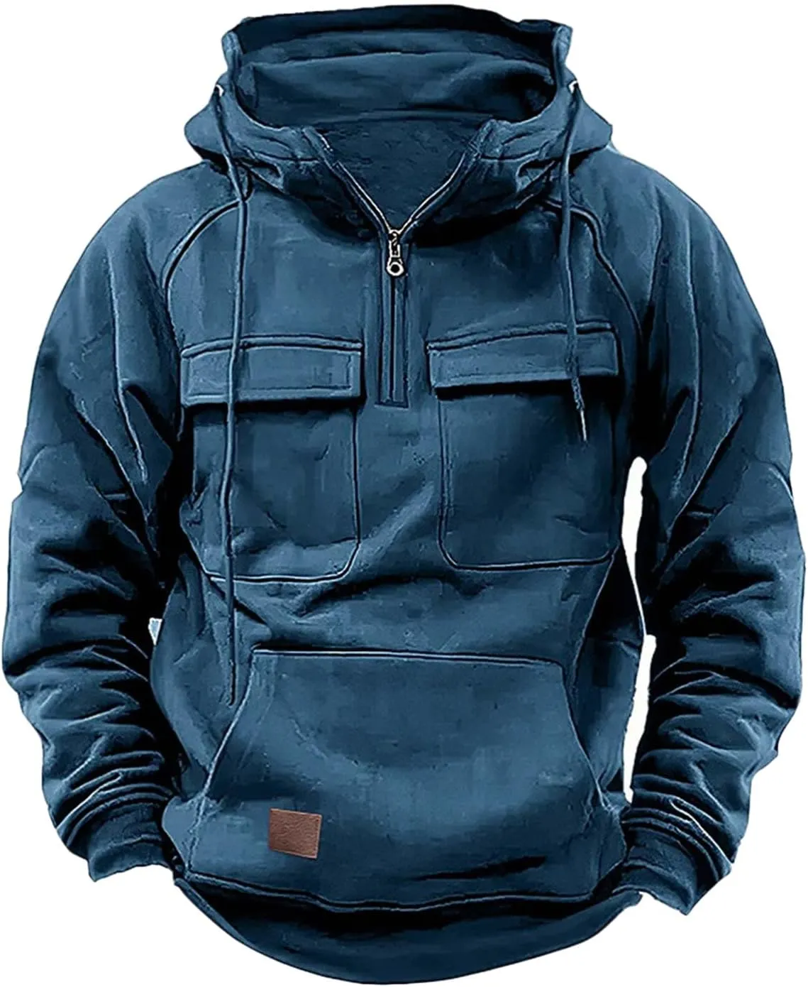 Lenago Hoodies for Men Tactical Sweatshirt Quarter Zip Cargo Pullover Hoodies Winter Lightweight Western Aztec Ethnic Jacket
