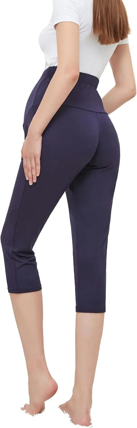 Maternity Shorts High Waisted Women Capri Pregnancy Soft Yoga Joggers Lounge Pants