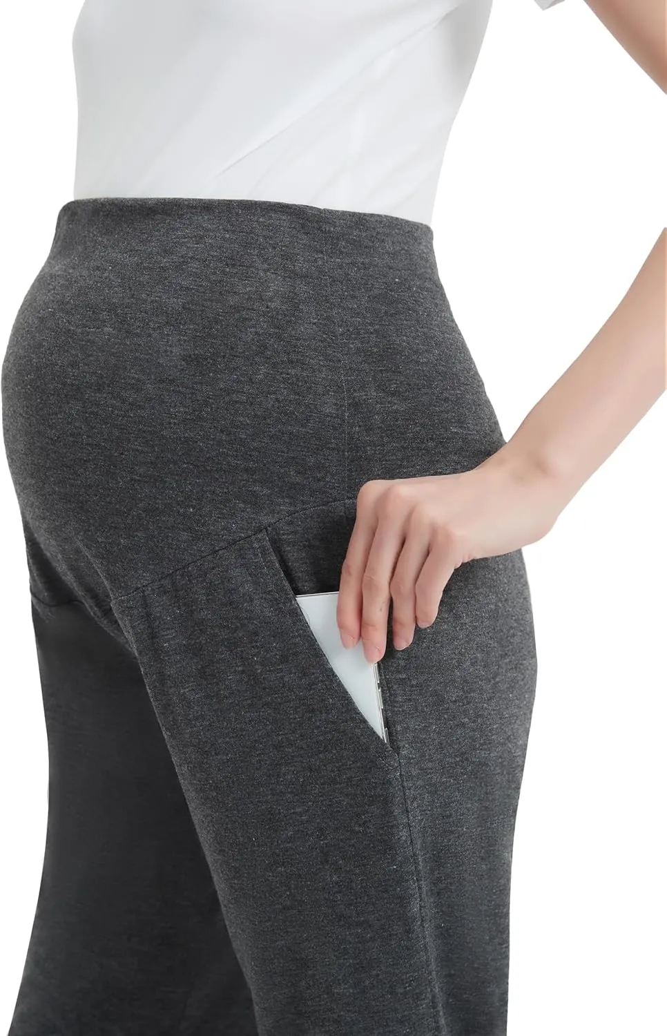 Maternity Shorts High Waisted Women Capri Pregnancy Soft Yoga Joggers Lounge Pants