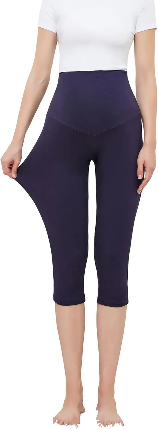 Maternity Shorts High Waisted Women Capri Pregnancy Soft Yoga Joggers Lounge Pants