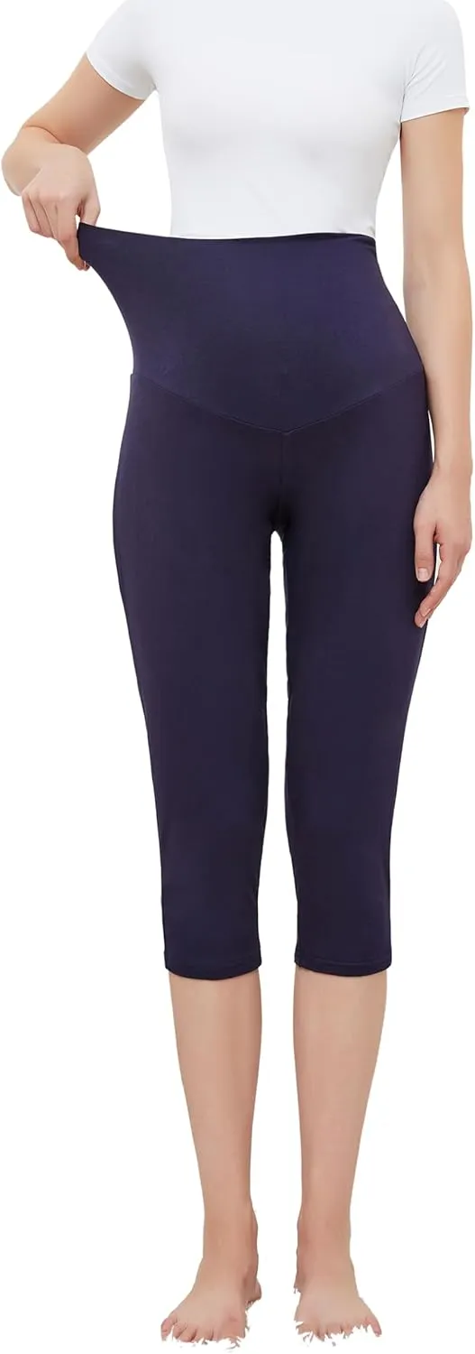 Maternity Shorts High Waisted Women Capri Pregnancy Soft Yoga Joggers Lounge Pants