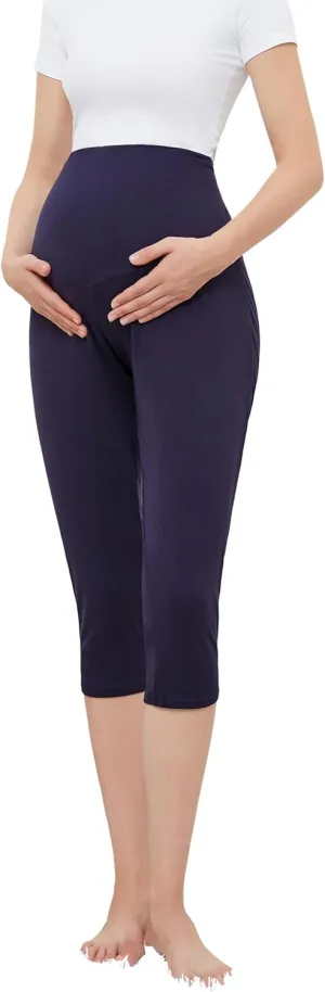 Maternity Shorts High Waisted Women Capri Pregnancy Soft Yoga Joggers Lounge Pants