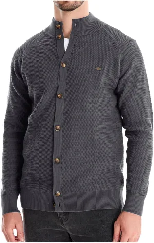 Mens Cardigan Sweater Casual Long Sleeve Mock Neck Button Down Knitted Cardigan Sweaters Jacket with Pockets