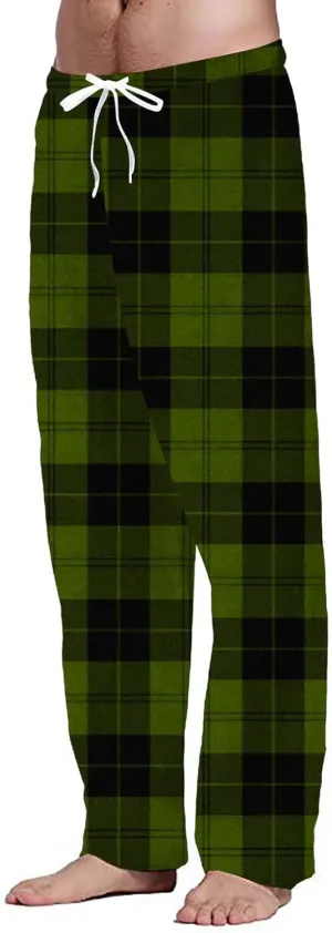 Men's Pajama Pants Drawstring Plaid Pj Flannel Lounge Pants Elastic Waist Loose Soft Comfy PJ Bottoms with Pockets