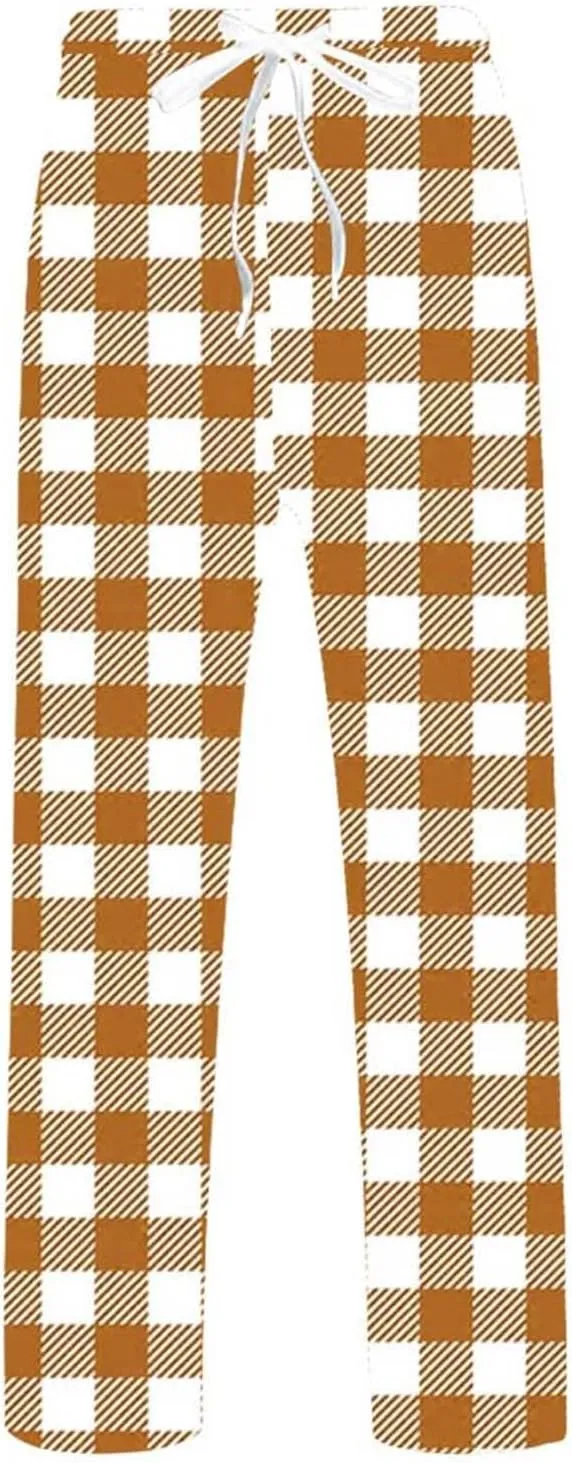 Men's Pajama Pants Drawstring Plaid Pj Flannel Lounge Pants Elastic Waist Loose Soft Comfy PJ Bottoms with Pockets