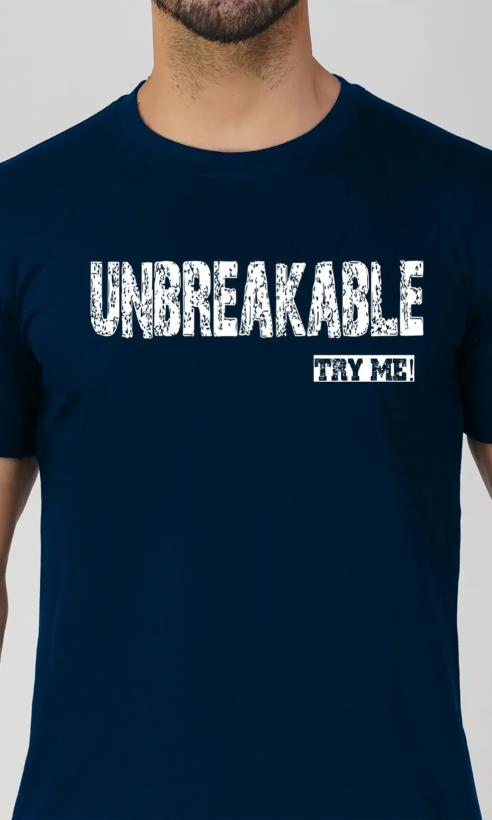 Men's Unbreakable Regular Fit Halfsleeves T-shirts - Navy Blue