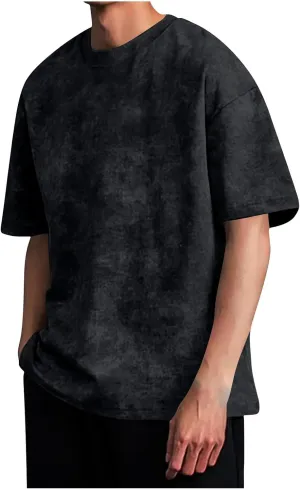 Men's Vintage T-Shirts Crew Neck Casual Summer Beach Vacation Top Loose Short Sleeve Tie Dye Lightweight Tees Shirt