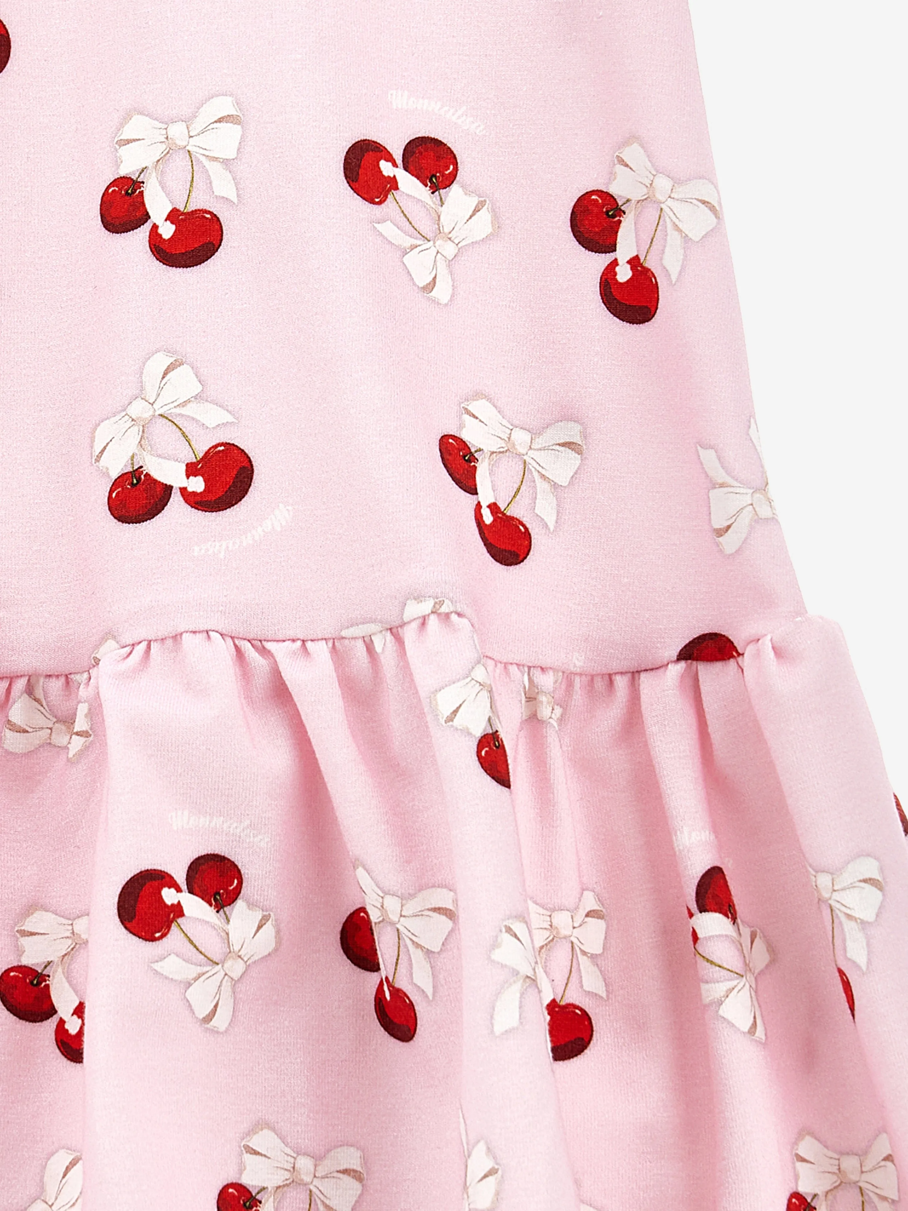 Monnalisa Baby Girls Cherries Jersey Dress in Pink