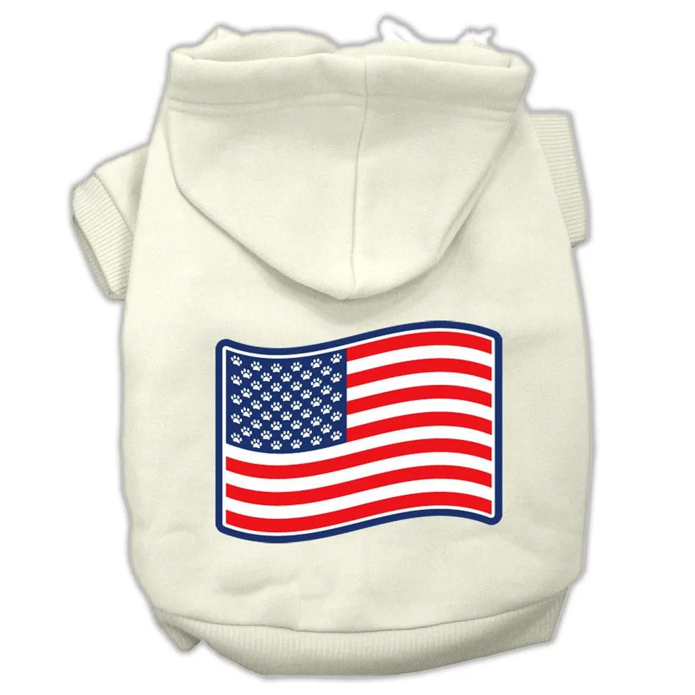Paws and Stripes Screen Print Pet Hoodies Cream Size XXL (18)
