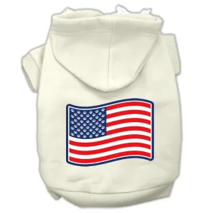 Paws and Stripes Screen Print Pet Hoodies Cream Size XXL (18)