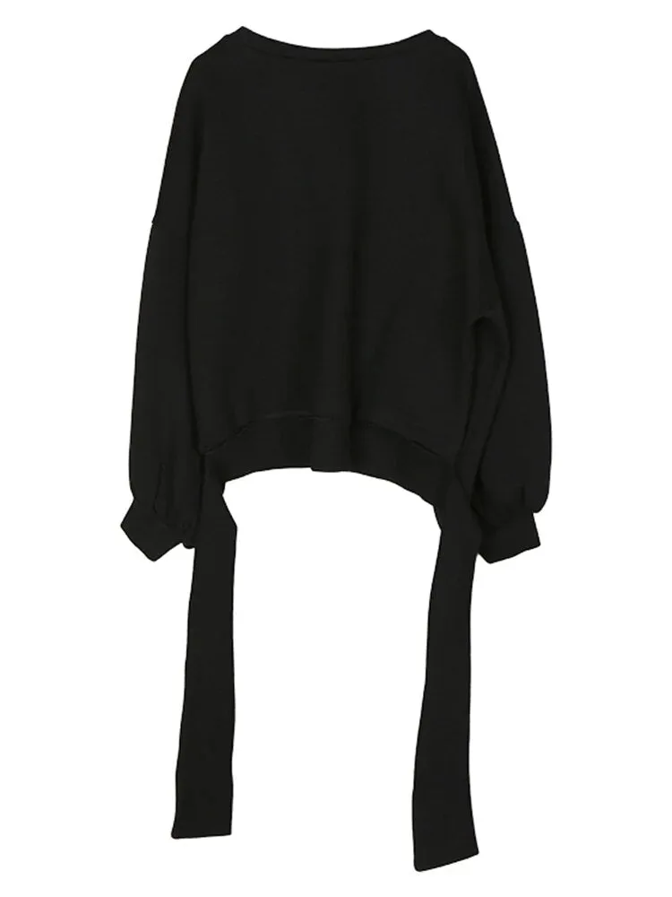 Pre Order:  Back Bowknot Round Collar Sweatshirt
