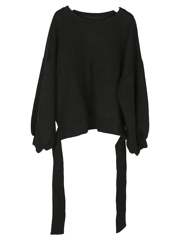 Pre Order:  Back Bowknot Round Collar Sweatshirt
