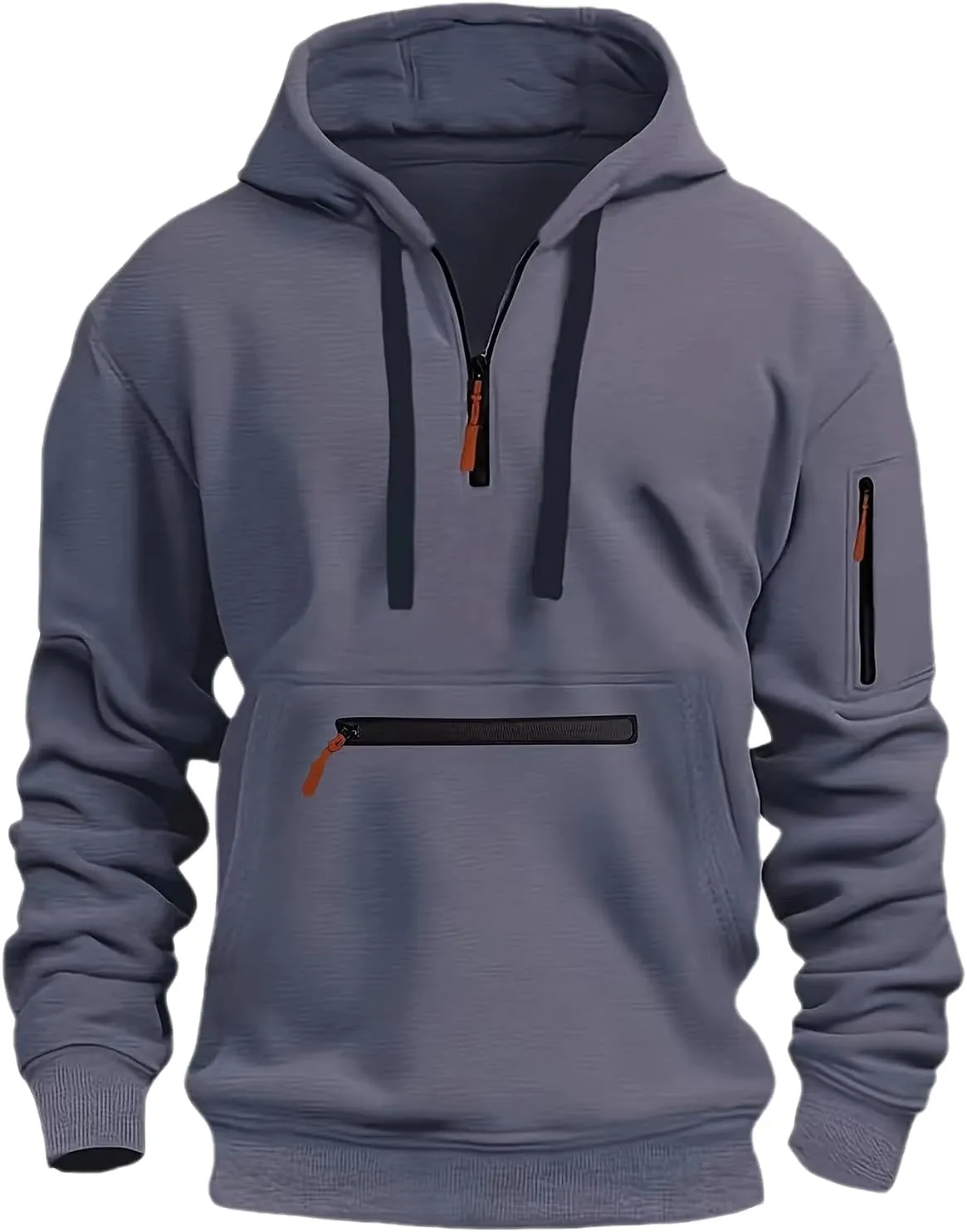 Quarter Zip Pullover Tactical Hoodies For Men Vintage Workout Hoodies With Pockets Military Tactical Sweatshirt