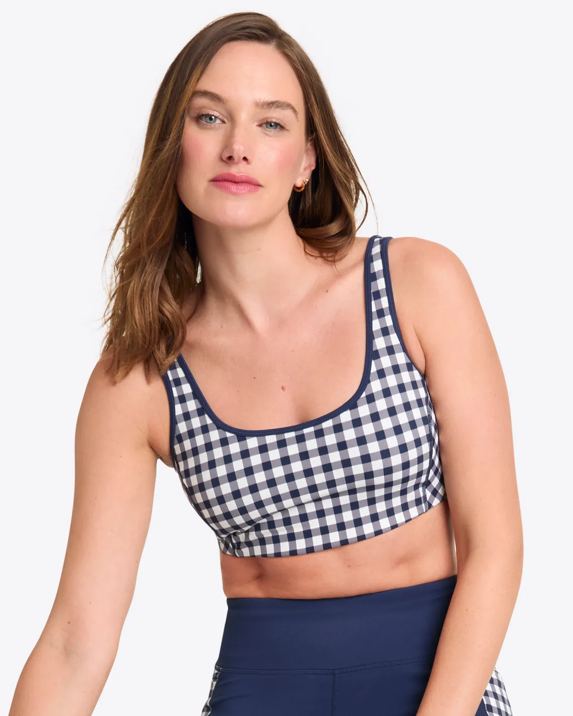 Sports Bra in Navy Gingham