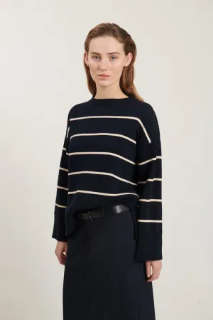 Winie O-neck Stripe - Sky captain / birch