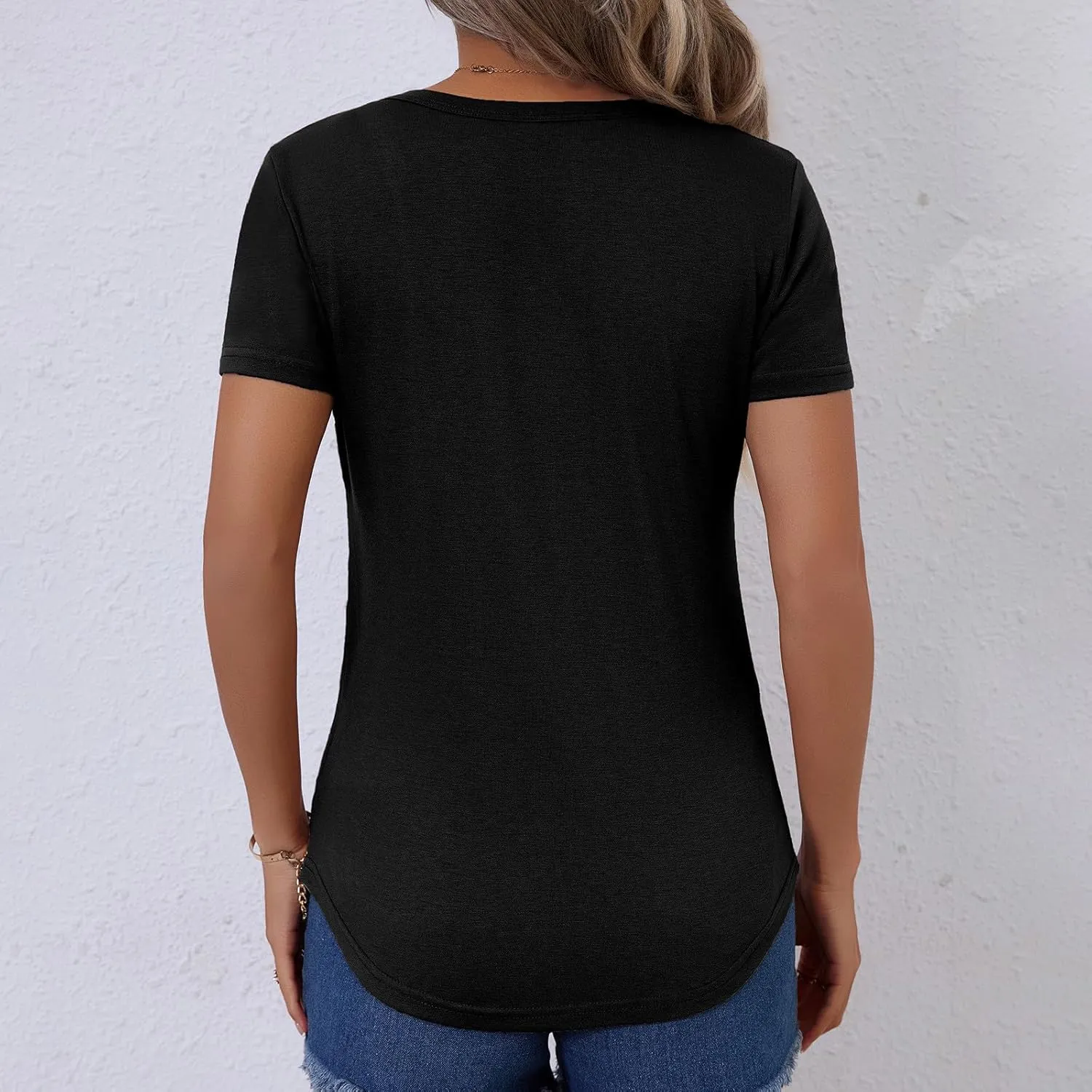 Women's Crewneck Slim Fit T Shirts Summer Basic Solid Tee Casual Cozy Cute Tops 2025 Y2K Short Sleeve T-Shirt